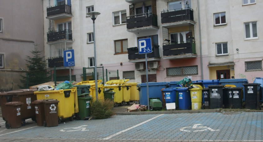 Zdjęcie: Kontenery na odpady na zapleczu ul. Najświętszej Marii Panny. Fot. Piotr Kanikowski 