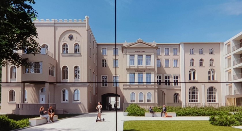 Zdjęcie: Wizualizacja odbudowanego browaru autorstwa architektów z Q2 Studia.