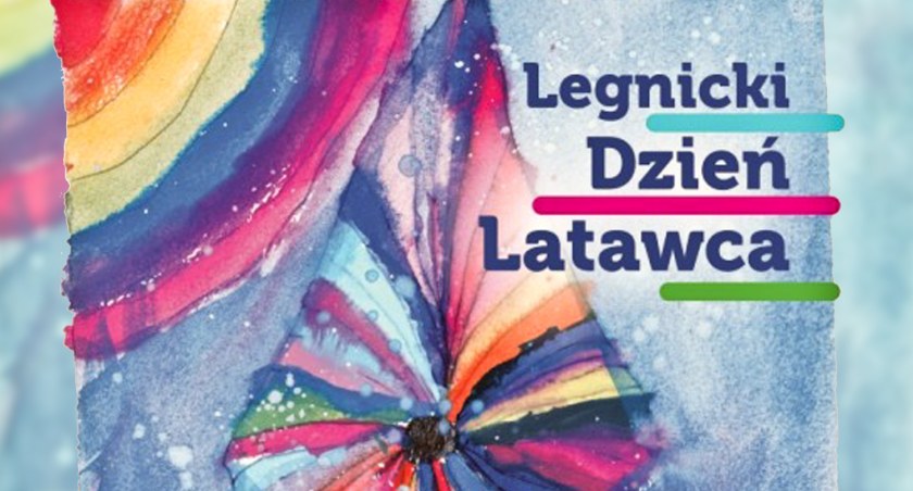 Zdjęcie: latawiec i tęcza, plakat imprezy Fot.: UM Legnica
