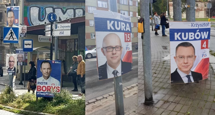 Zdjęcia: Plakaty wyborcze w Legnicy. Fot. Andrzej Trzeciak