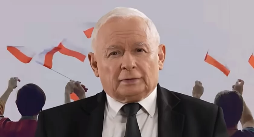 Zdjęcie: Kadr ze spotu, w którym Jarosław Kaczyński zapraszał Polaków do udziału w referendum.