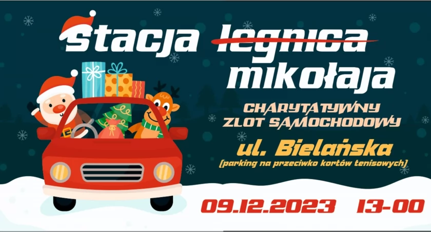 Zdjęcie: rysunek Mikołaja w samochodzie Fot.: Stacja Legnica
