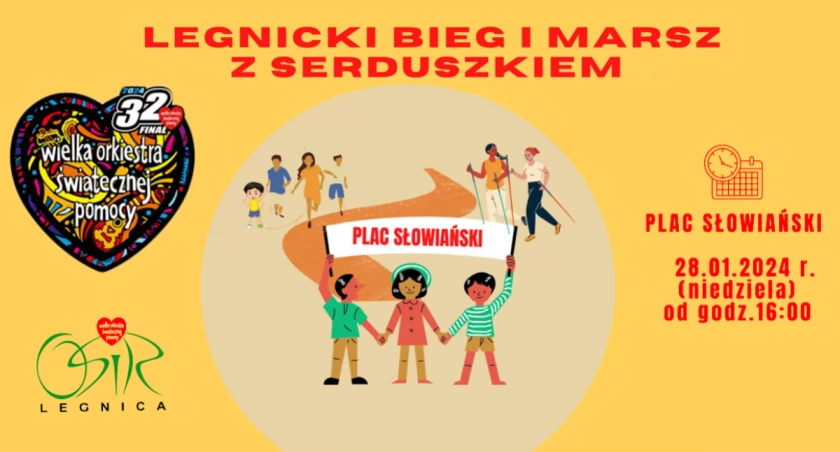 Zdjęcie: plakat wydarzenia z logo WOŚP Fot.: OSiR Legnica