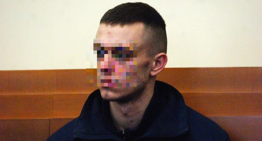 Zdjęcie: Vadym L. na ławie oskarżonych. Fot. Piotr Kanikowski