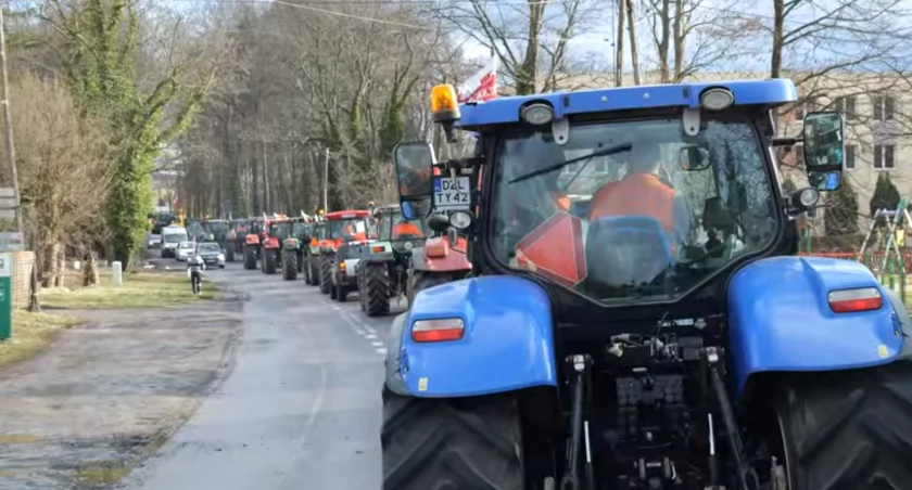 Zdjęcie: Protest rolników w powiecie złotoryjskim. 