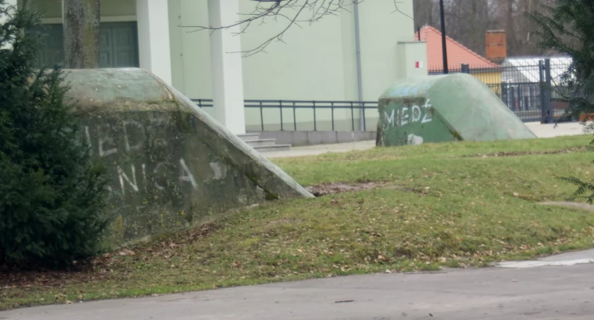 Zdjęcie: Wejścia do poniemieckich schronów w parku Miejskim w Legnicy. Fot. Piotr Kanikowski