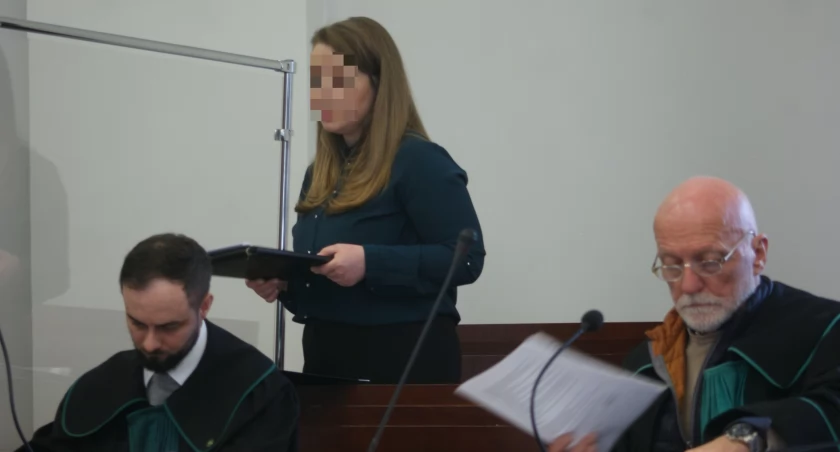 Zdjęcie: Iryna D. w trakcie składania wyjaśnień w Sądzie Rejonowym w Legnicy. Fot. Piotr Kanikowski 