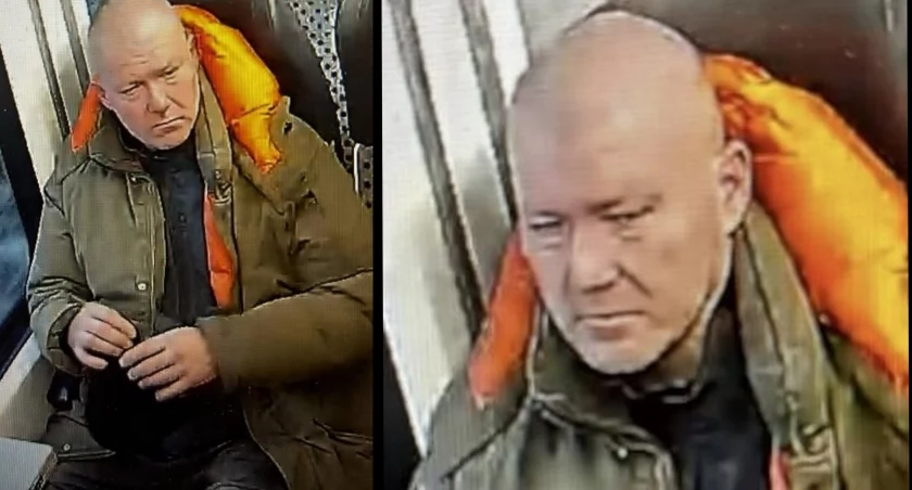 Zdjęcie z monitoringu. Mężczyzna poszukiwany przez policję. Fot. Komenda Miejska Policji we Wrocławu 