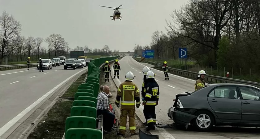 Zdjęcie: Wypadek na autostradzie A4.
