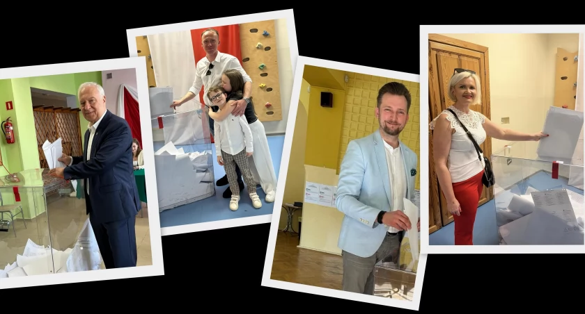 Zdjęcia: Kandydaci na stanowisko prezydenta Legnicy podczas wyborów: (od lewej) Tadeusz Krzakowski, Maciej Kupaj, Bartłomiej Rodak i Joanna Śliwińska-Łokaj. Źródło: Facebook