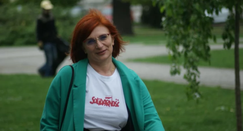 Zdjęcie: Aneta Mazur, przewodnicząca NSZZ Solidaność w Miejskim Ośrodku Pomocy Społecznej. Fot. Piotr Kanikowski