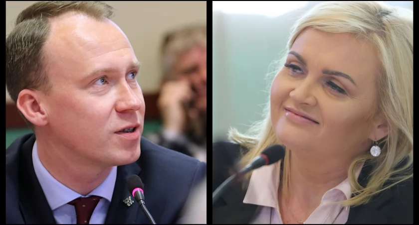 Zdjęcie: Pretendenci do stanowiska prezydenta Legnicy, radny Maciej Kupaj (KO) i radna Joanna Śliwińska-Łokaj (PiS). Fot. Andrzej Trzeciak