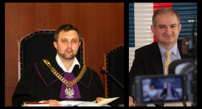 Zdjęcie: Po lewej sędzia Konrad Wytrykowski w czasach, kiedy orzekał w Legnicy. Po prawej prokurator Piotr Wójtowicz w czasach, kiedy pracował w Legnicy. Fot. Piotr Kanikowski.