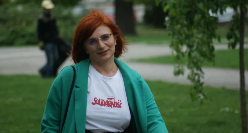 Zdjęcie: Aneta Mazur, przewodnicząca Komisji Międzyzakładowej NSZZ Solidarność przy MOPS Legnica. Fot. Piotr Kanikowski
