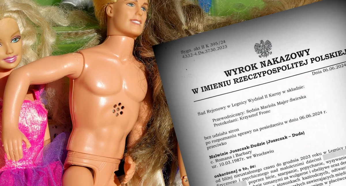 Zdjęcie: Lalki (Fot. Pixabay) i wyrok Sądu Rejonowego w Legnicy.