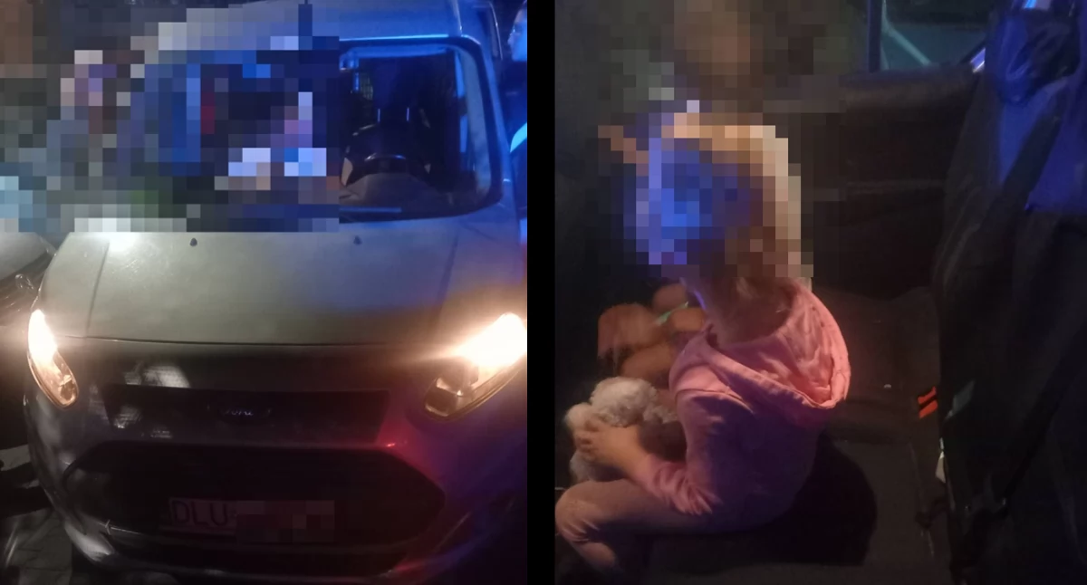 Zdjęcie: samochód i dzieci Fot.: KPP w Lubinie