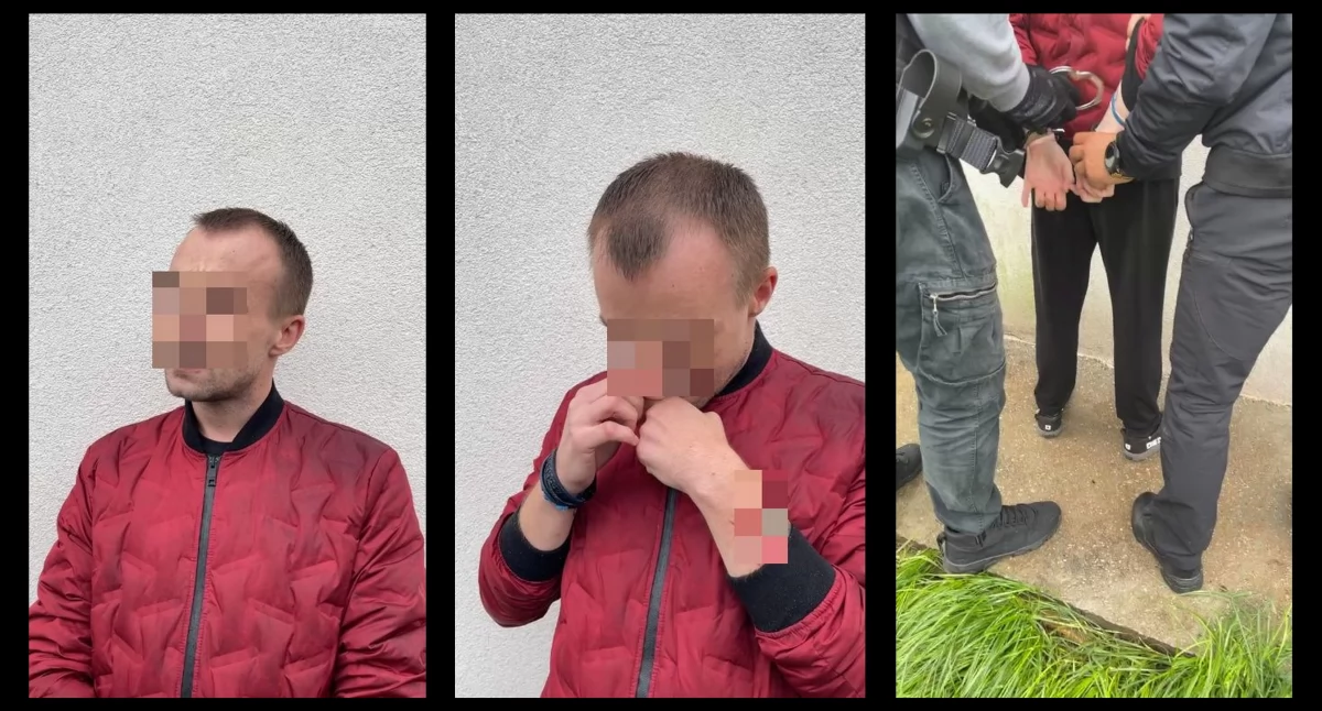 Zdjęcie: Andrzej z Legnicy w tracie zatrzymania przez policję. Źródło: Fundacja ECPU Polska Łowcy Pedofilów