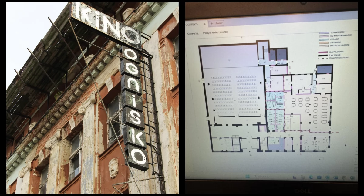 Zdjęcie; Kino Ognisko. Projekt zaadaptowania go na inkubator przedsiębiorczości. Źródło: Facebook/ Miasto Legnica