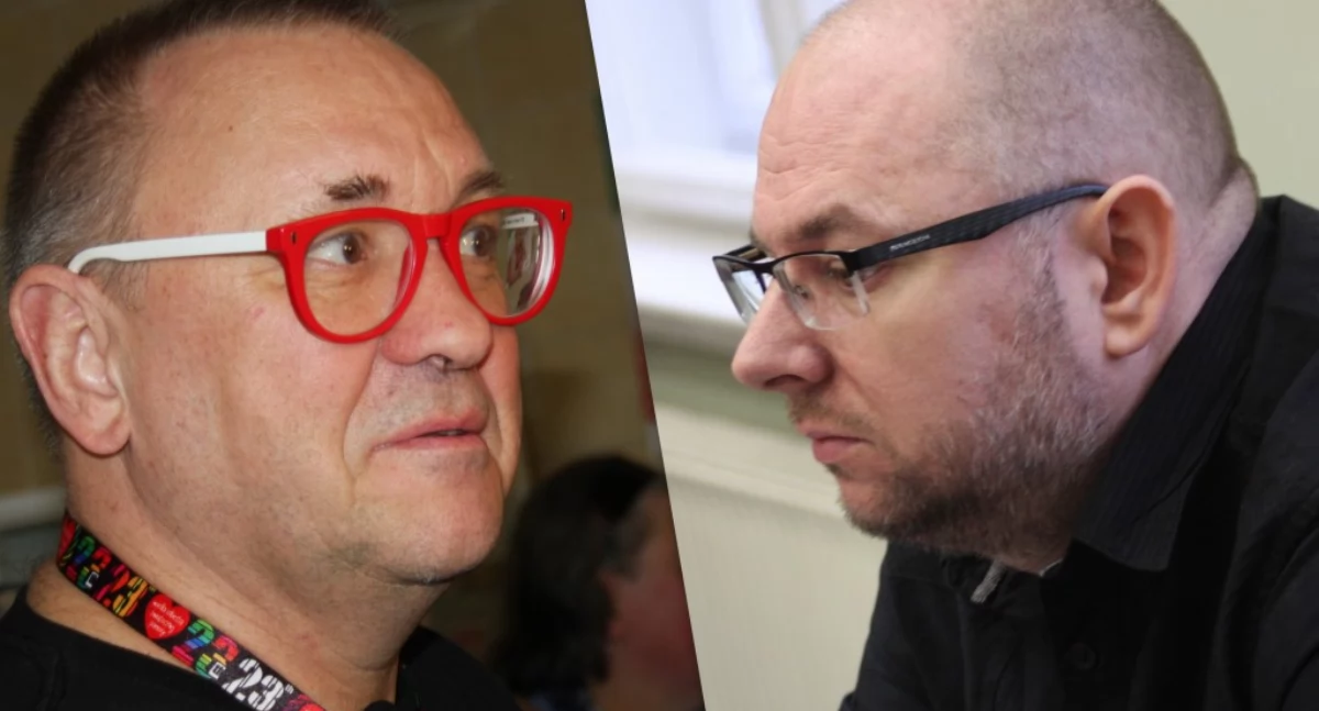 Zdjęcie: Jerzy Owsiak i Piotr Wielgucki. Fot. Piotr Kanikowski