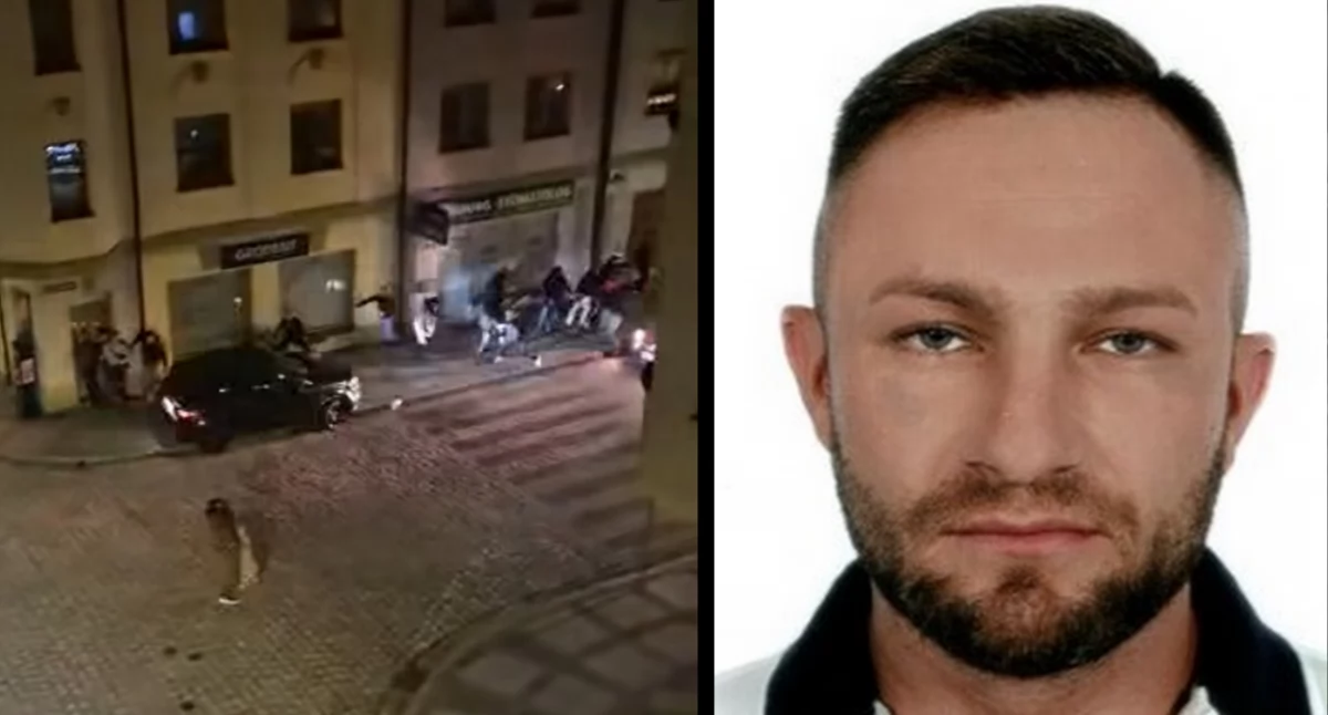 Zdjęcie: (po prawej) poszukiwany Dawid Złotkowski, (po lewej) zdarzenie z 18 stycznia br. Źródło: Prokuratura Rejonowa w Głogowie, Facebook 