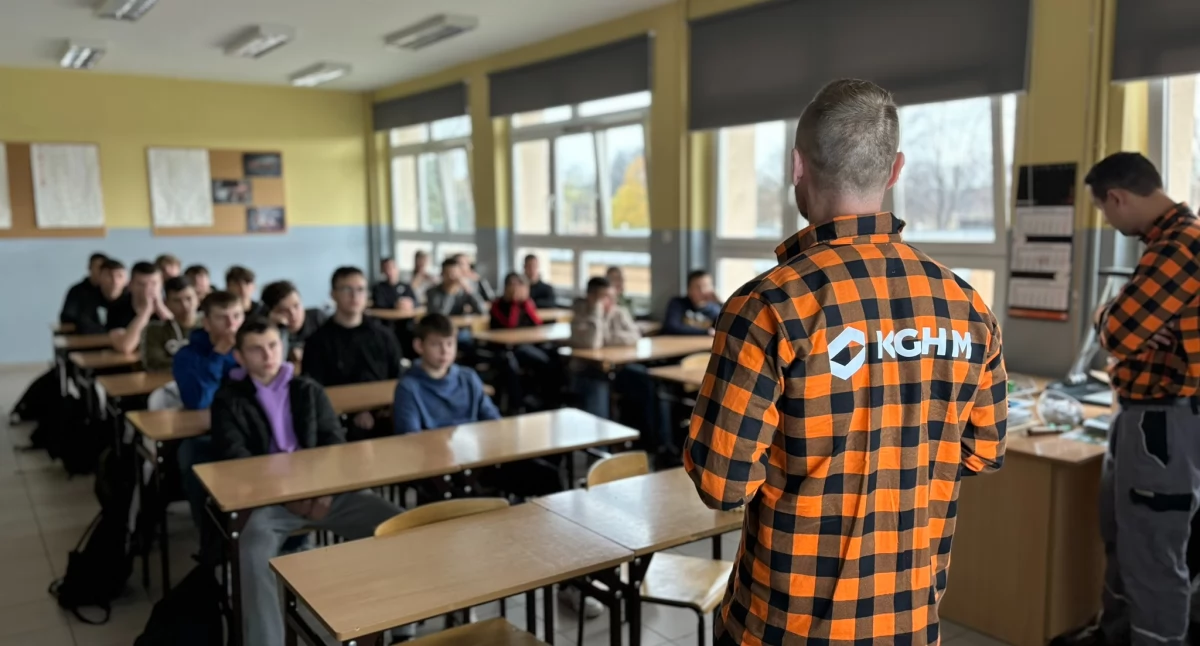 Zdjęcie: uczniowie podczas „Lekcji z Mistrzem” Fot.: KGHM Polska Miedź S.A.