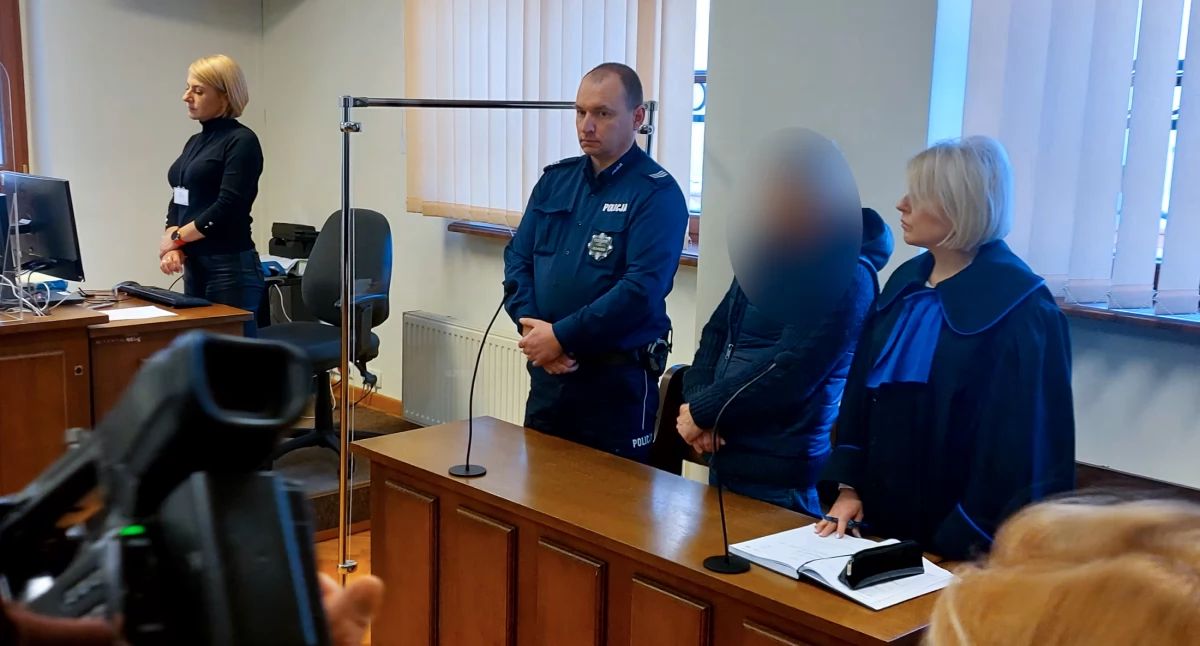 Zdjęcie: skazany Piotr. K podczas ogłaszania wyroku Fot.: Piotr Kanikowski 