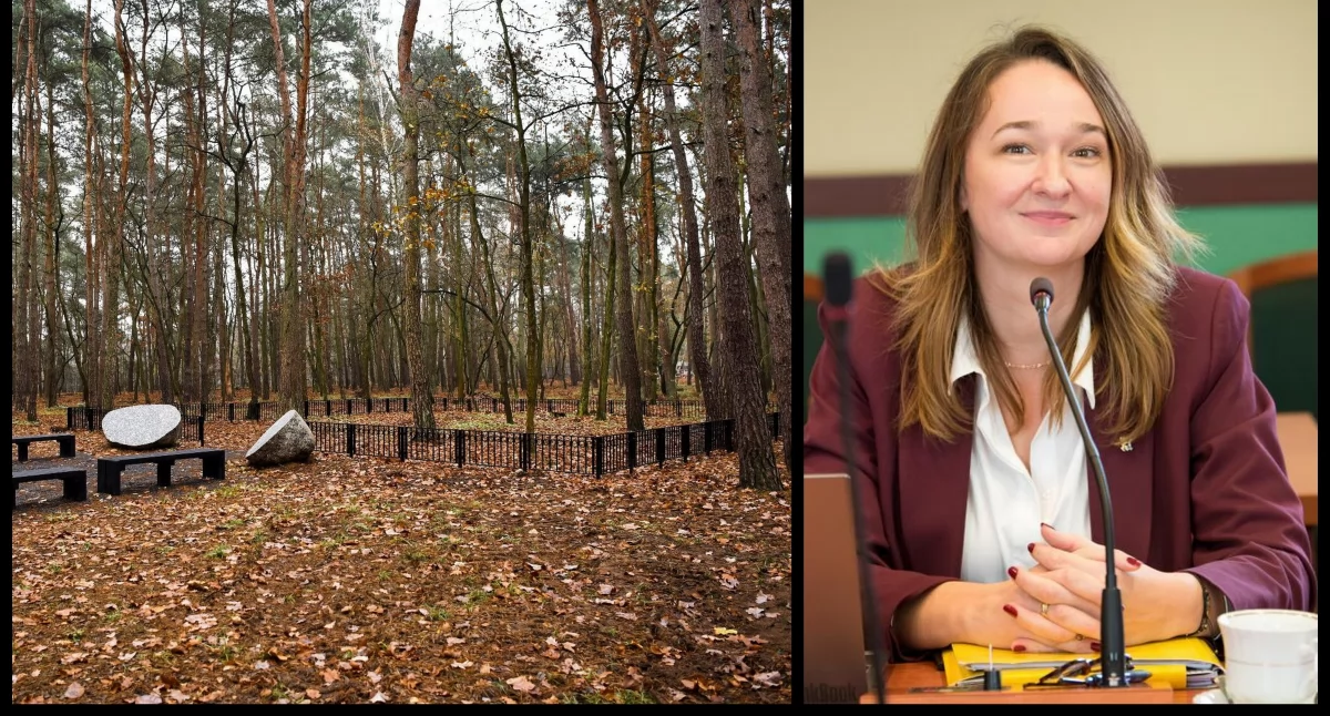 Zdjęcie: Las Pamięci w Poznaniu (źródło: Poznan.pl). Z prawej rada Anna Mokhtari (fot. Aga Jackiewicz)