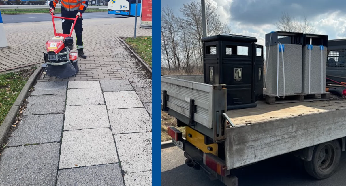 Zdjęcie: porządkowanie ulic i nowe kosze na śmieci Fot.: ZDM