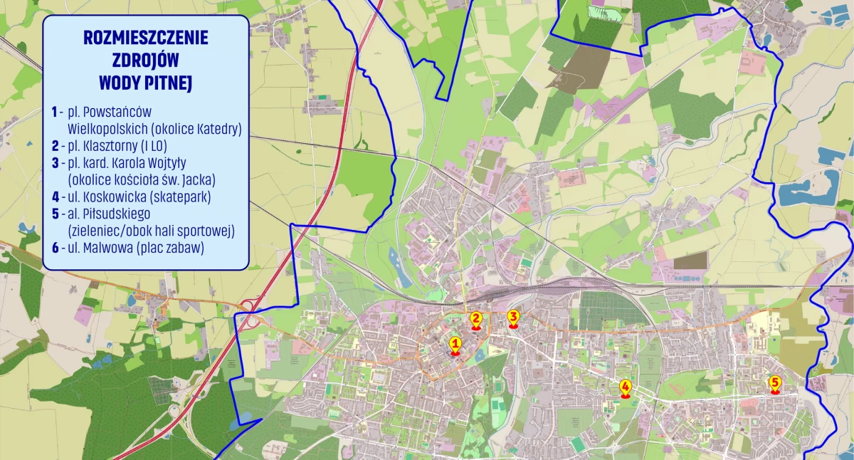 Zdjęcie: mapa zdrojów wody pitnej w Legnicy Fot.: Legnickie Wodociągi 
