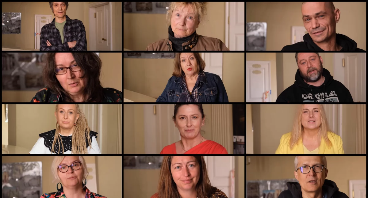 Zdjęcie: Robert Urbański, Małgorzata Bulanda, Szymon Antoniak, Katarzyna Jankowska, Grażyna Owczarek, Radosław Kordys, Katarzyna Odrowska, Marzena Lachowska, Mariola Hotiuk, Agnieszka Zębacka-Pantol, Magda Skiba, Jarosław Pantol. Fot. Teatr Modrzejewskiej w Legnicy