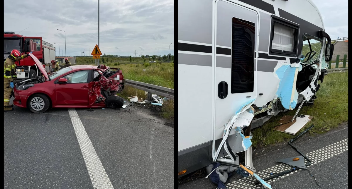 Zdjęcie: Wypadek na drodze S3. Fot. Komenda Miejska Policji w Legnicy