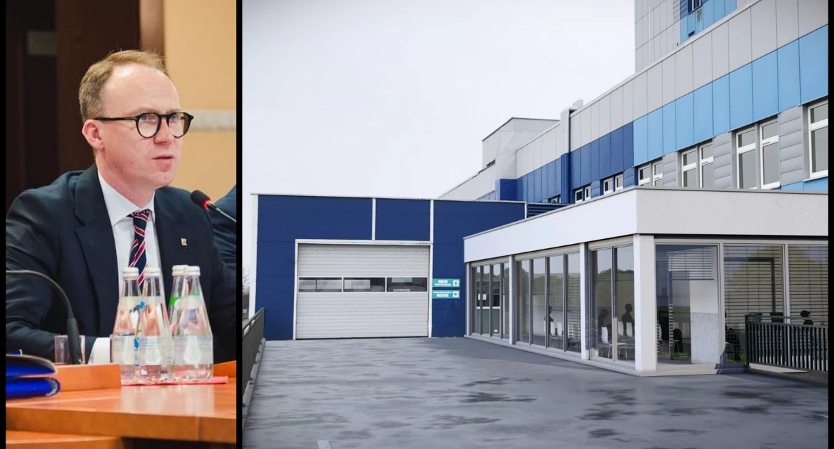 Zdjęcie: Maciej Kupaj, prezydent Legnicy (fot. Aga Jackiewicz). Wizualizacja Szpitalnego Oddziału Ratunkowego (źródło: Wojewódzki Szpital Specjalistyczny w Legnicy).