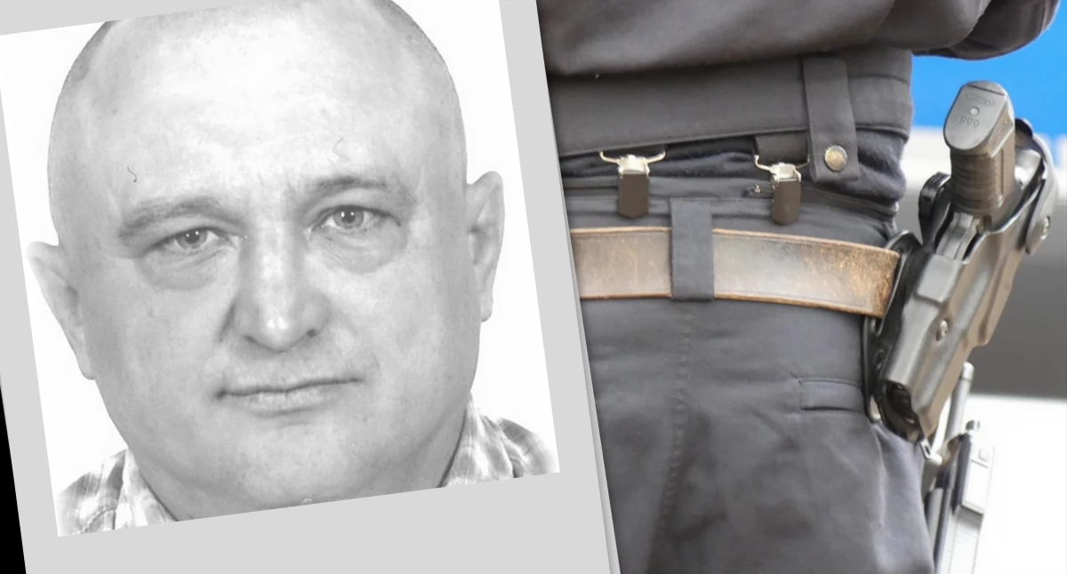 Zdjęcie: Poszukiwany Robert Gusak. Źródło: Komenda Miejska Policji. Tło: Pixabay