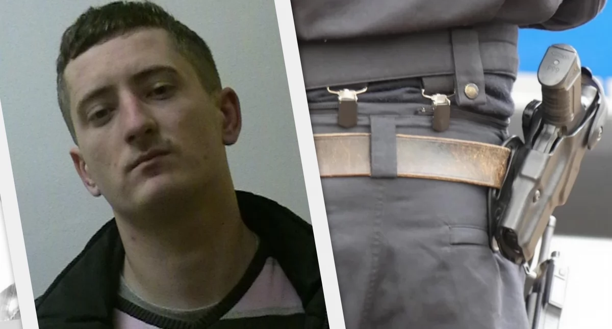 Zdjęcie: Poszukiwany Grzegorz Radulski. Żródło: Komenda Miejska Policji w Legnicy. Tło: Pixabay/ dagmarbendel