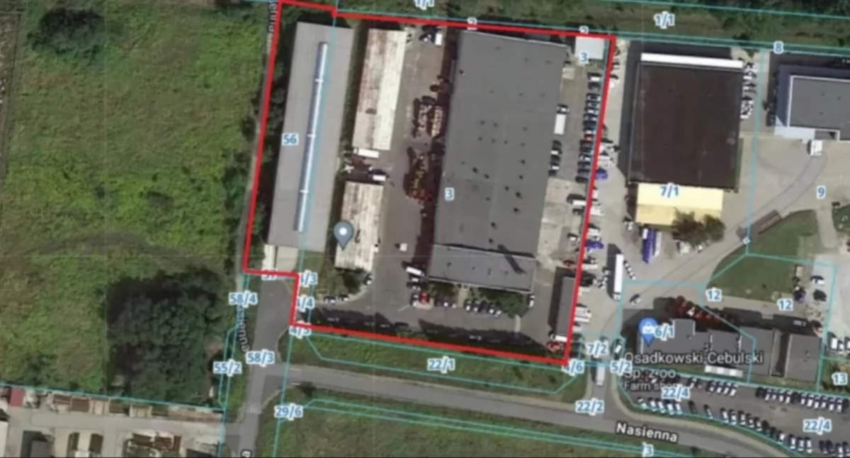 Zdjęcie: Planowany obszar inwestycji Royal Bees Recycling. Mapa: Geoportal