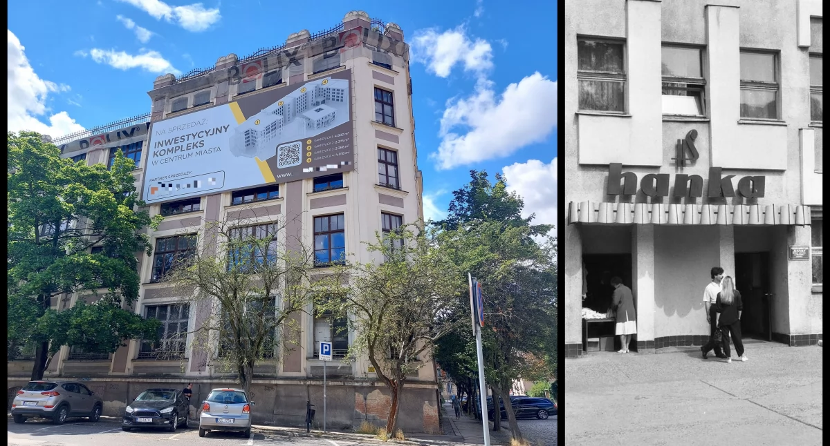 Zdjęcie: Dawne Zakłady Przemysłu Dziewiarskiego Hanka w Legnicy. Fot. Piotr Kanikowski (z lewej). Fot. Stanisław Celoch/ reprodukcja Wincenty Kołodziejski (z prawej)