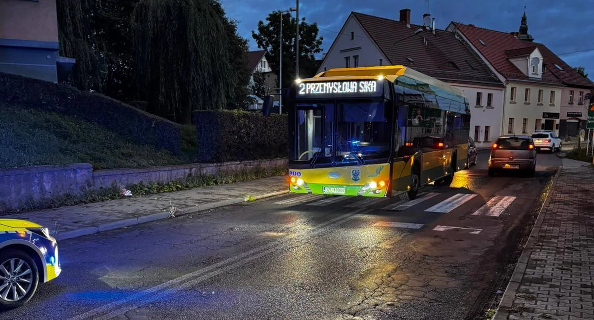 Zdjęcie: Miejsce wypadku - ul. Bolesława Krzywoustego w Złotoryi. Fot. Komenda Powiatowa Policji w Złotoryi