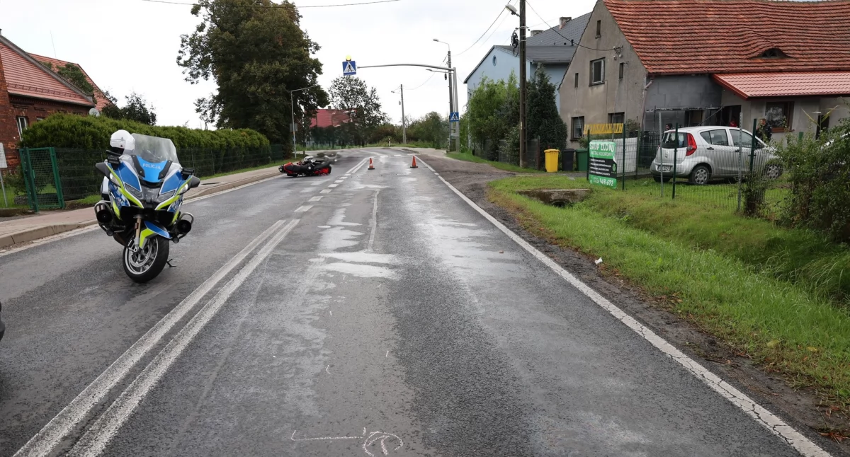 Zdjęcie: Miejsce wypadku w Golance Dolnej. Fot. Komenda Miejska Policji w Legnicy